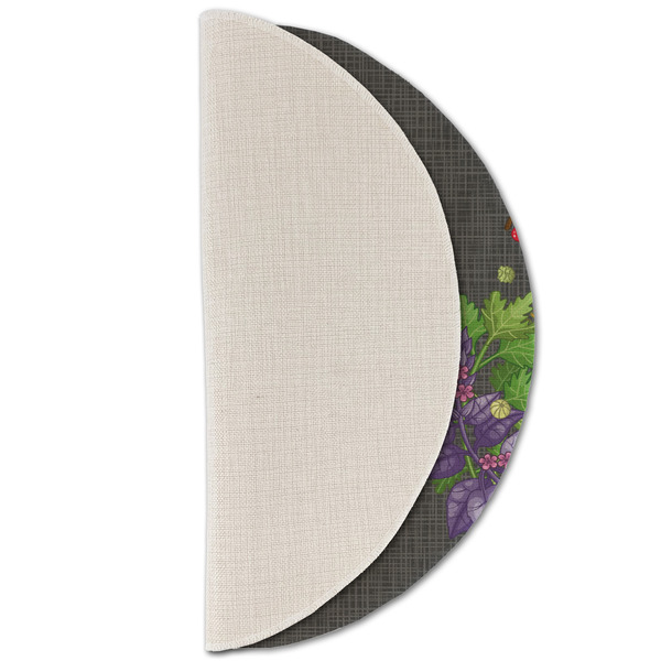 Herbs & Spices Round Linen Placemats - HALF FOLDED (single sided)