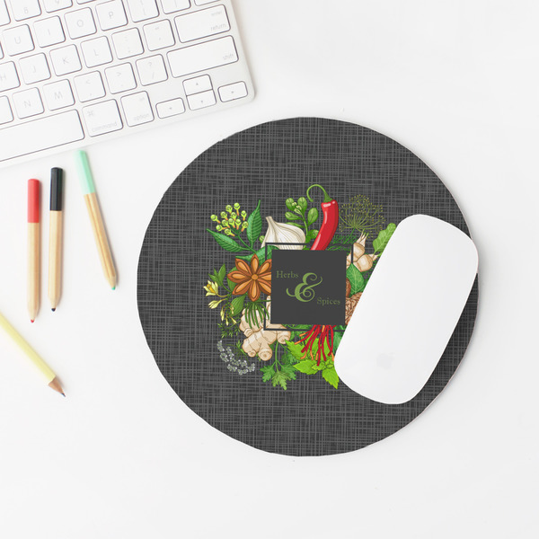 Herbs & Spices Round Mousepad - LIFESTYLE 2