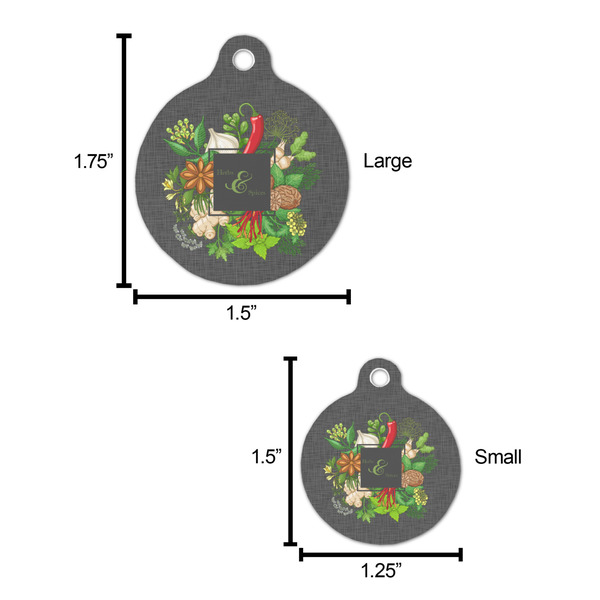 Herbs & Spices Round Pet ID Tag - Large - Comparison Scale