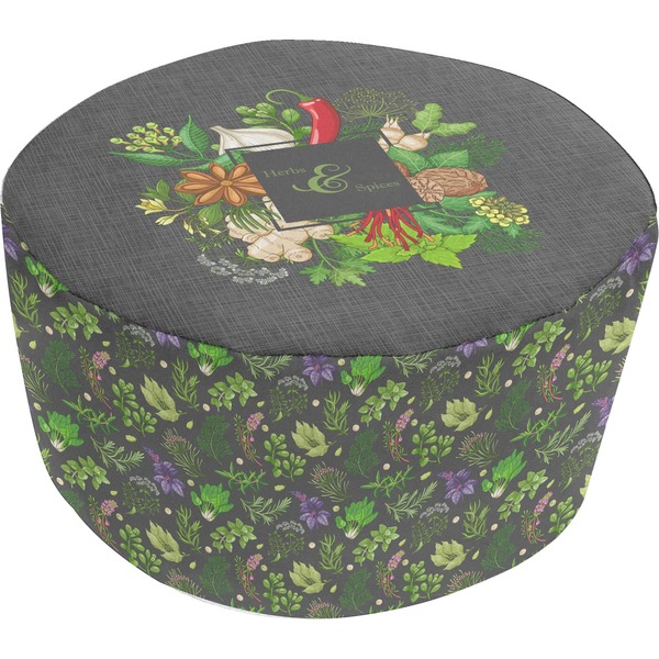 Custom Herbs & Spices Round Pouf Ottoman (Personalized)