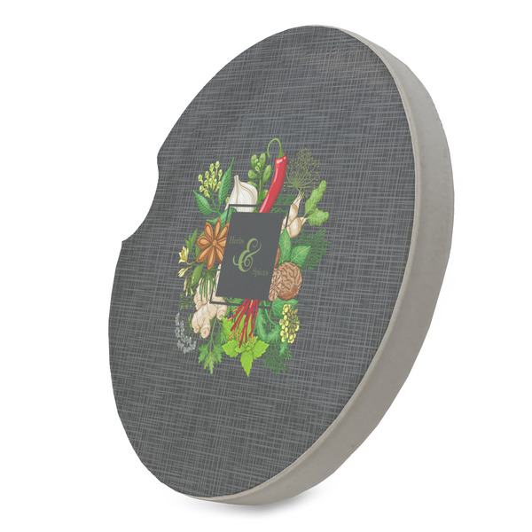 Herbs & Spices Sandstone Car Coaster - STANDING ANGLE