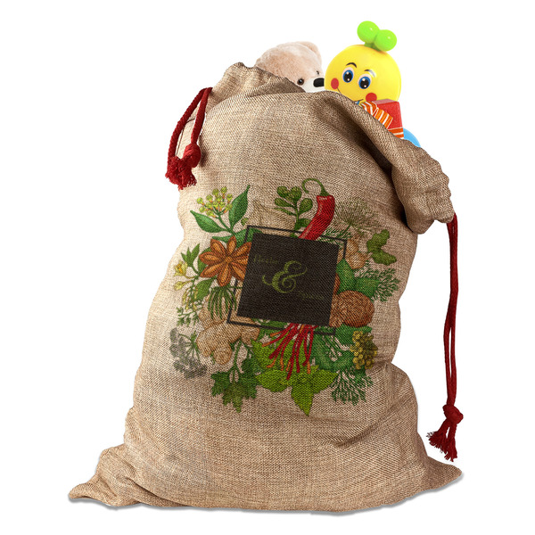 Herbs & Spices Santa Bag - Front (stuffed w toys) PARENT