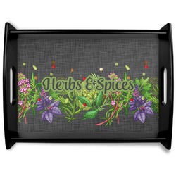 Herbs & Spices Black Wooden Tray - Large (Personalized)