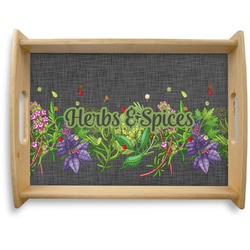 Herbs & Spices Natural Wooden Tray - Large (Personalized)