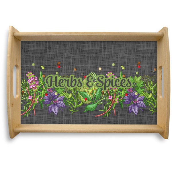 Custom Herbs & Spices Natural Wooden Tray - Small (Personalized)