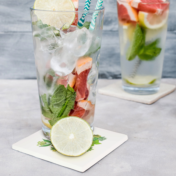 Herbs & Spices Set of 4 Stone Coasters - In Context View