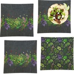 Herbs & Spices Set of 4 Glass Square Lunch / Dinner Plate 9.5" (Personalized)