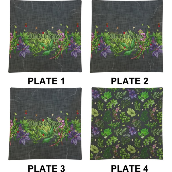 Herbs & Spices Set of Square Dinner Plates (Approval)