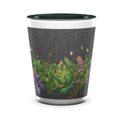 Herbs & Spices Ceramic Shot Glass - 1.5 oz - Two Tone - Set of 4