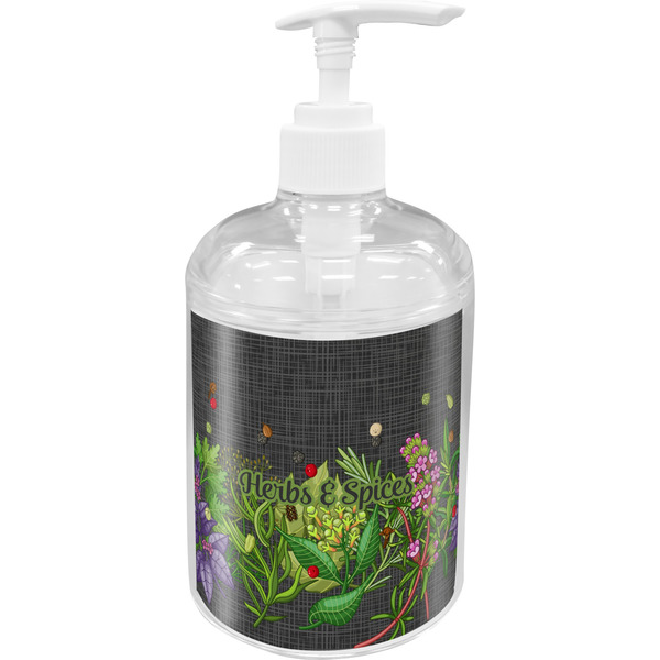 Custom Herbs & Spices Acrylic Soap & Lotion Bottle