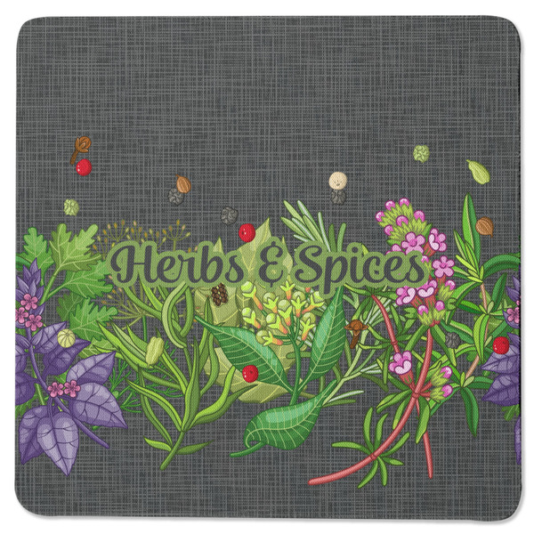 Herbs & Spices Square Coaster Rubber Back - Single
