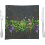 Herbs & Spices 9.5" Glass Square Lunch / Dinner Plate- Single or Set of 4 (Personalized)