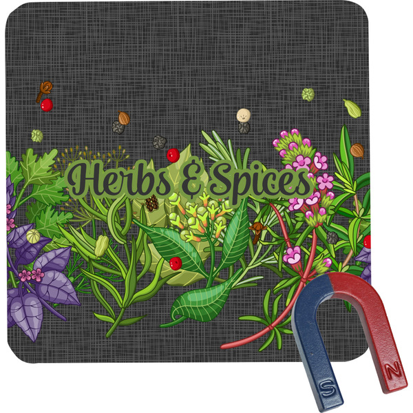 Custom Herbs & Spices Square Fridge Magnet (Personalized)