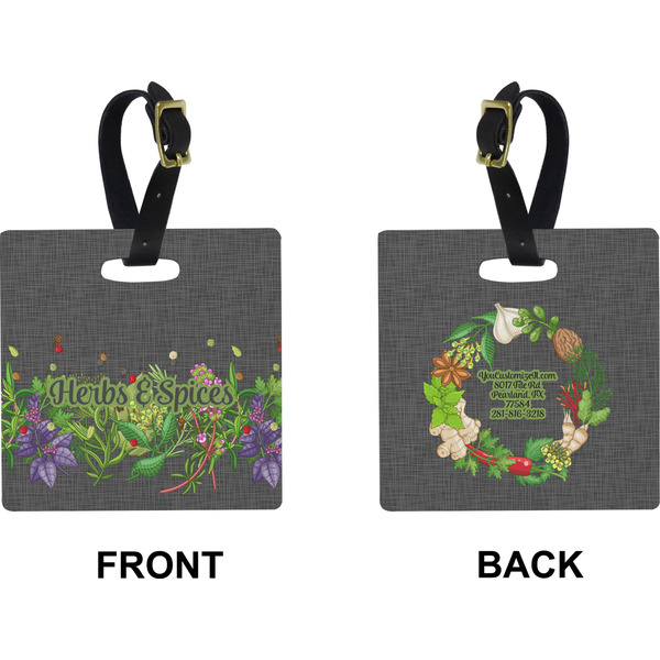 Herbs & Spices Square Luggage Tag (Front + Back)