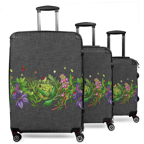 Custom Herbs & Spices 3 Piece Luggage Set - 20" Carry On, 24" Medium Checked, 28" Large Checked