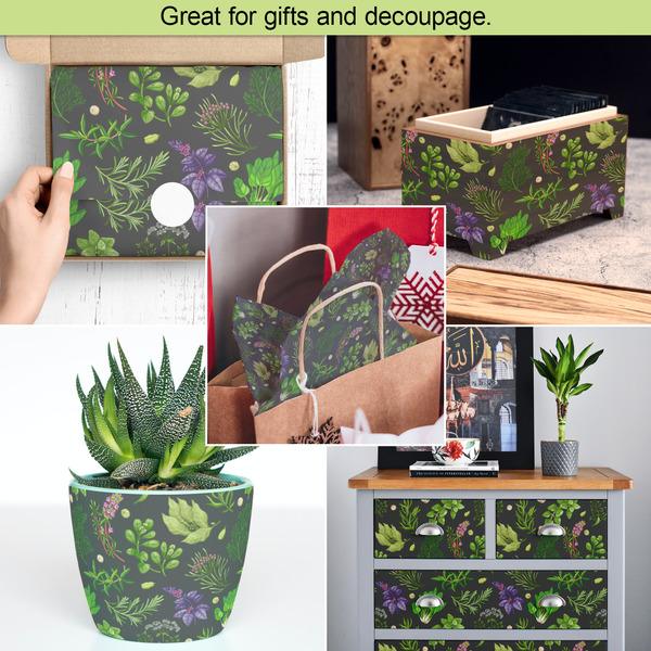 Herbs & Spices Tissue Paper - In Use Collage