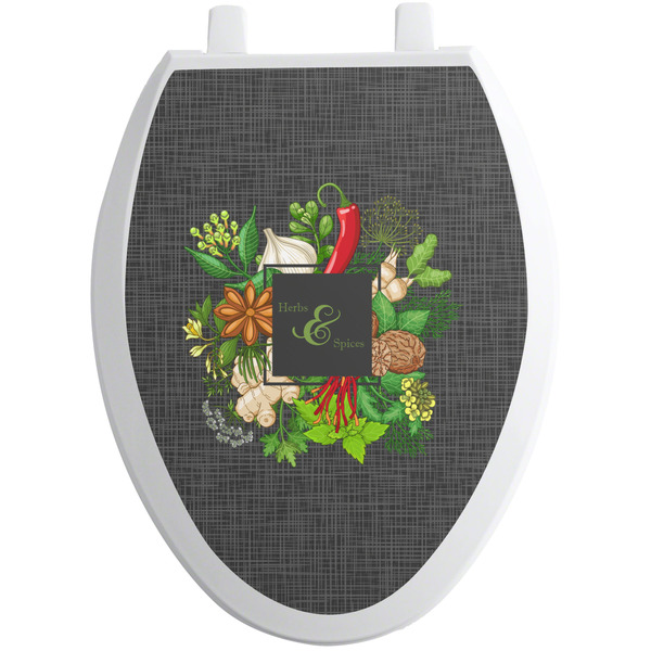 Custom Herbs & Spices Toilet Seat Decal - Elongated (Personalized)