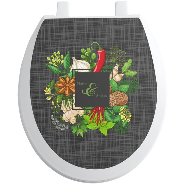 Custom Herbs & Spices Toilet Seat Decal - Round (Personalized)