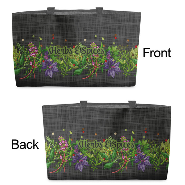 Herbs & Spices Tote w/Black Handles - Front & Back Views