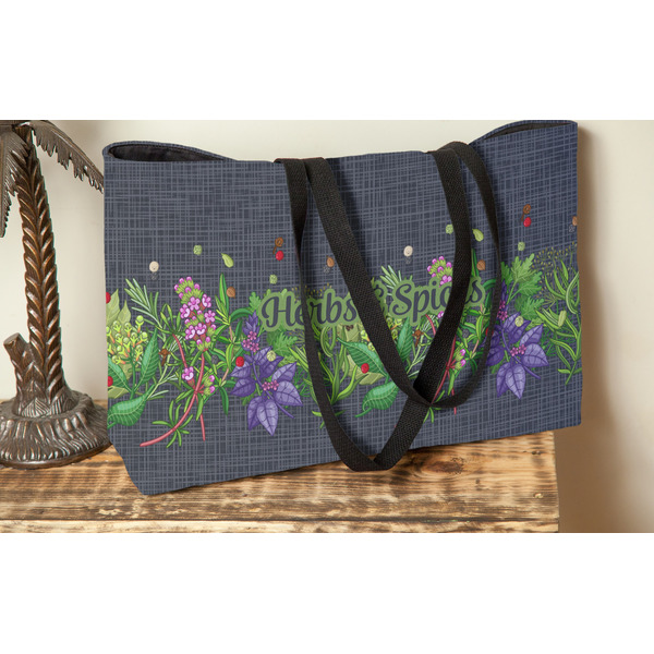 Herbs & Spices Tote w/Black Handles - Lifestyle View