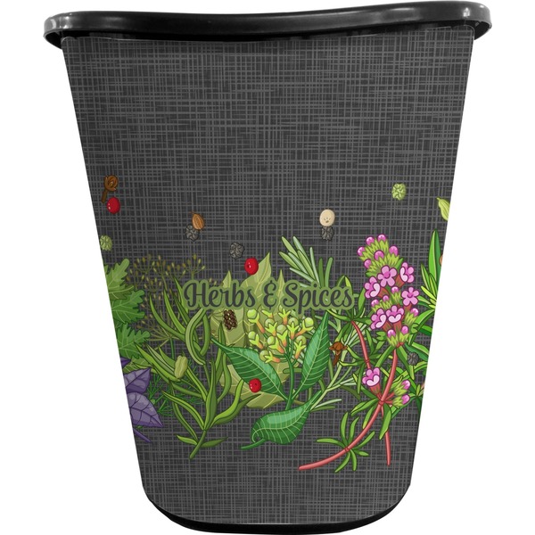 Herbs & Spices Trash Can Black
