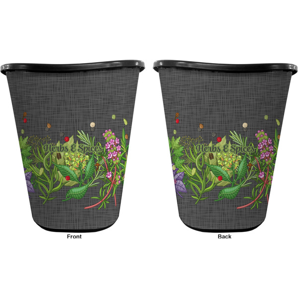 Herbs & Spices Trash Can Black - Front and Back - Apvl