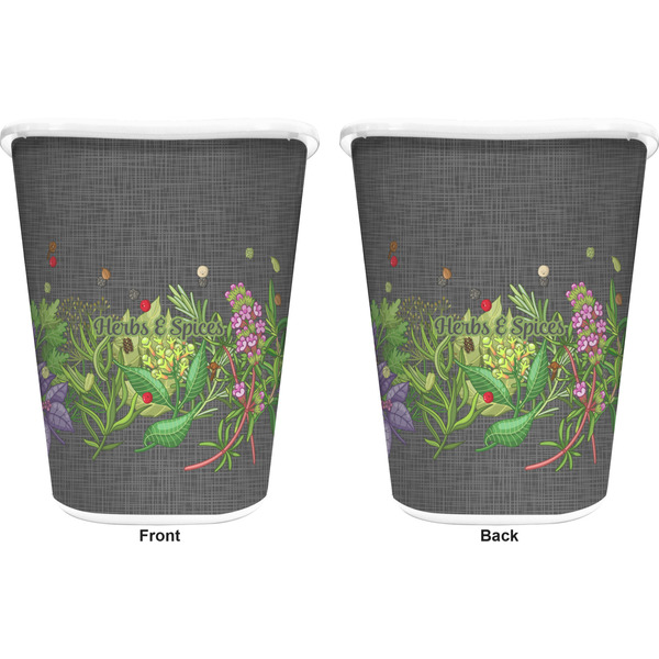 Herbs & Spices Trash Can White - Front and Back - Apvl