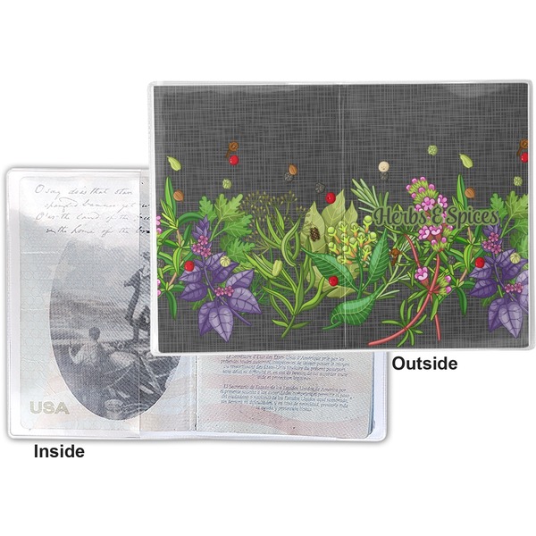 Herbs & Spices Vinyl Passport Holder - Flat Front and Back