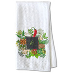 Herbs & Spices Kitchen Towel - Waffle Weave - Partial Print