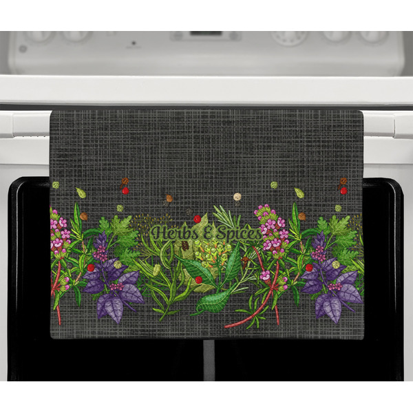 Herbs & Spices Waffle Weave Towel - Full Color Print - Lifestyle2 Image