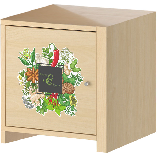 Herbs & Spices Wall Graphic on Wooden Cabinet