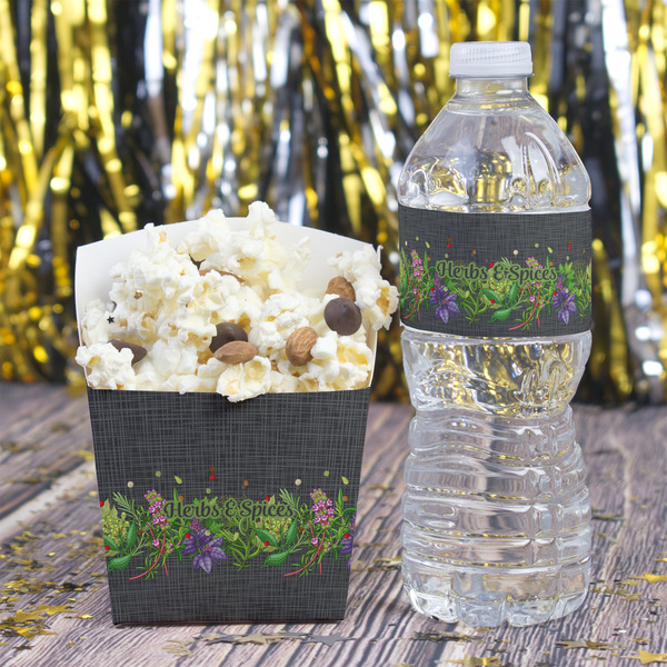 Herbs & Spices Water Bottle Label - w/ Favor Box