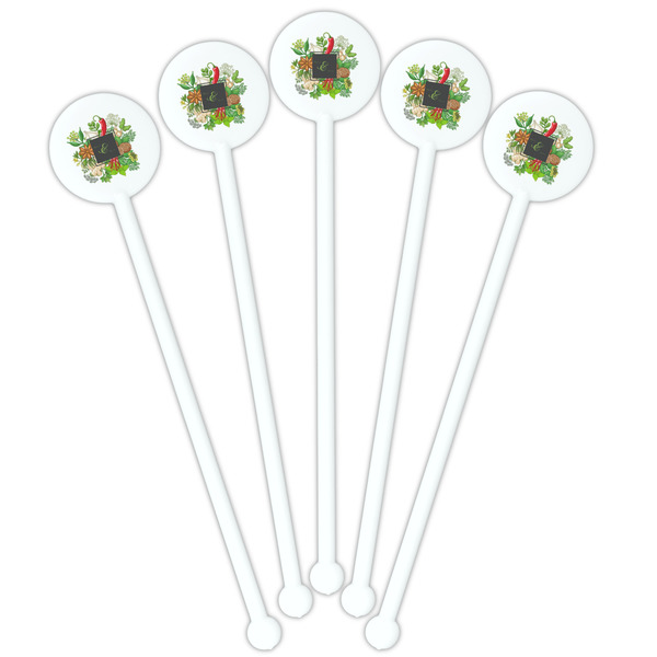 Herbs & Spices White Plastic 5.5" Stir Stick - Fan View
