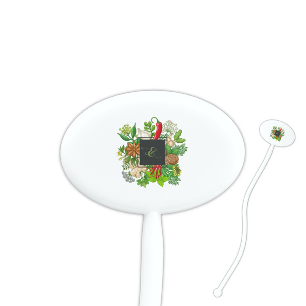 Custom Herbs & Spices Oval Plastic Stir Sticks