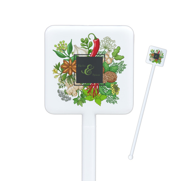 Custom Herbs & Spices Square Plastic Stir Sticks