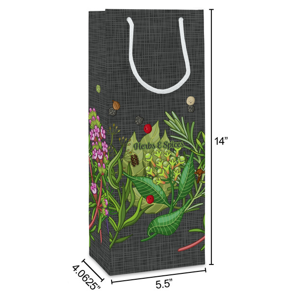 Herbs & Spices Wine Gift Bag - Dimensions