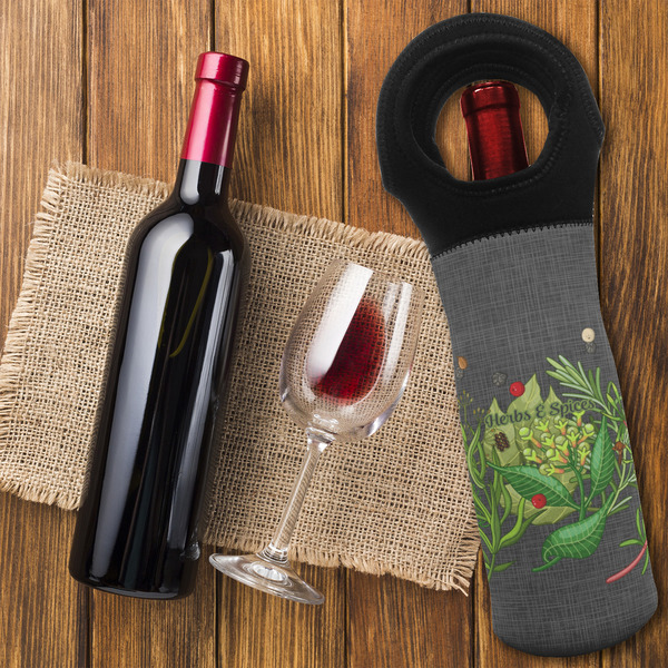 Herbs & Spices Wine Tote Bag - FLATLAY