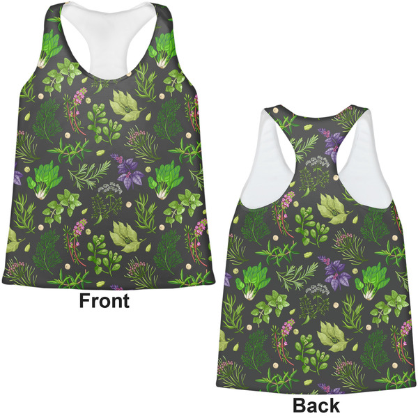 Herbs & Spices Womens Racerback Tank Tops - Medium - Front and Back