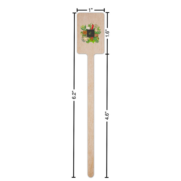 Herbs & Spices Wooden 6.25" Stir Stick - Rectangular - Dimensions