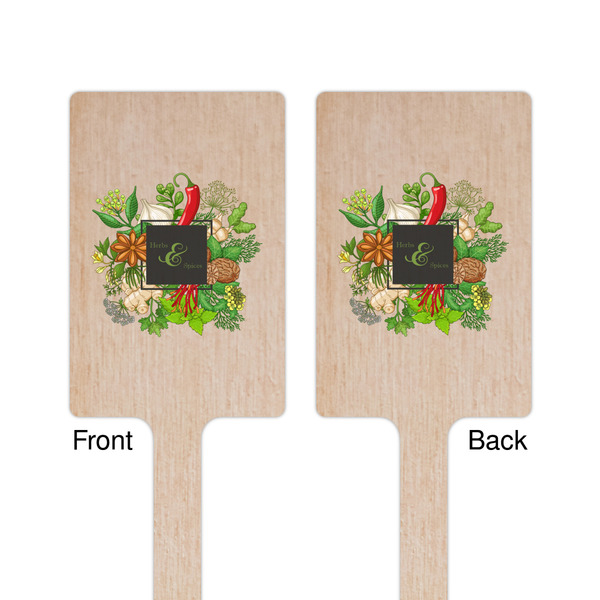 Herbs & Spices Wooden 6.25" Stir Stick - Rectangular - Double Sided - Front & Back