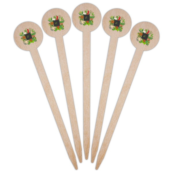 Herbs & Spices Wooden 6" Food Pick - Round - Fan View