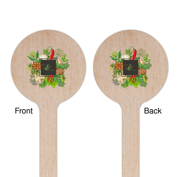 Herbs & Spices Wooden 6" Stir Stick - Round - Double Sided - Front & Back