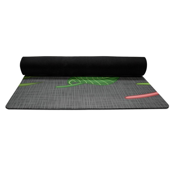 Herbs & Spices Yoga Mat Rolled up Black Rubber Backing