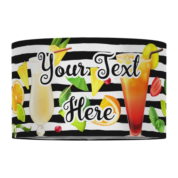 Cocktails 12" Drum Lampshade - FRONT (Fabric)