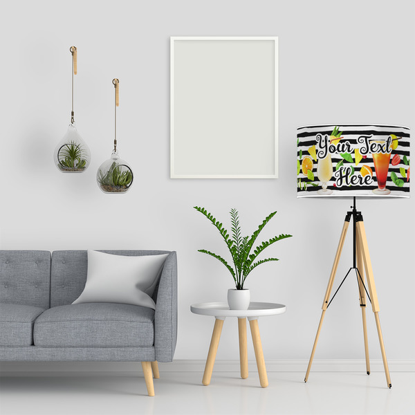 Cocktails 12" Drum Lampshade - LIFESTYLE
