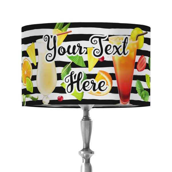 Custom Cocktails 12" Drum Lamp Shade - Fabric (Personalized)