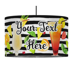 Cocktails 12" Drum Pendant Lamp - Fabric (Personalized)