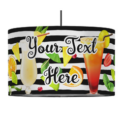 Cocktails 12" Drum Pendant Lamp - Fabric (Personalized)