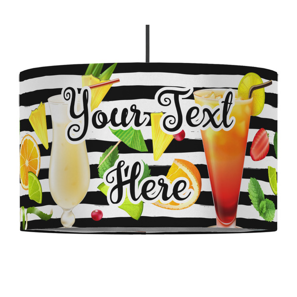 Custom Cocktails 12" Drum Pendant Lamp - Fabric (Personalized)
