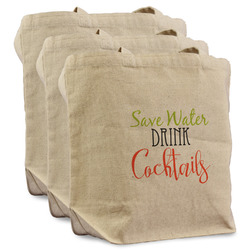 Cocktails Reusable Cotton Grocery Bags - Set of 3